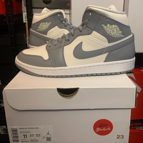 Jordan Shoes Nike Air Jordan Mid Stealth Sail Grey White Shoes